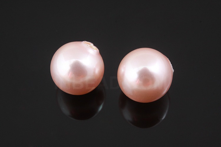 [W] H957-Half-drilled-Shell Pearl-(20pcs)-8mm Half drilled Pearl coated on Shell based-Light Pink-Wholesale Pearl, [PRODUCT_SEARCH_KEYWORD], JEWELFINGER-INBEAD, [CURRENT_CATE_NAME]