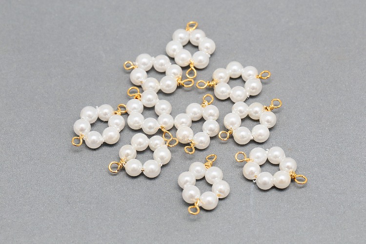 [W] K302-Gold Plated-(10pcs)-15*10mm-Shell Pearl Flower Pendant, [PRODUCT_SEARCH_KEYWORD], JEWELFINGER-INBEAD, [CURRENT_CATE_NAME]
