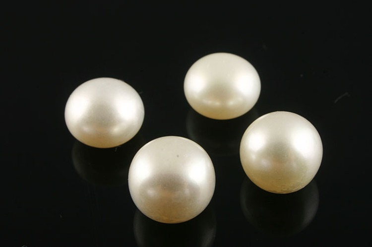 E391-Half-drilled-Freshwater Pearl-(2pcs)-8mm Half Drilled Freshwater Pearl-Natural Pearls-Pearl Cabochons-Button Pearl-White -Wholesale Pearl, [PRODUCT_SEARCH_KEYWORD], JEWELFINGER-INBEAD, [CURRENT_CATE_NAME]
