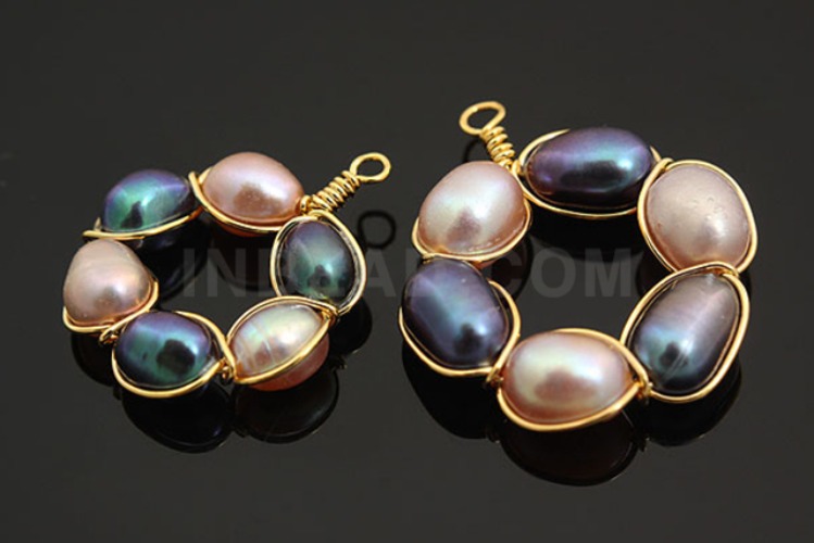 M070-Gold Plated-(1piece)-Water Pearl Pendant-Random Shape, Random Size Pendant-Wholesale Gemstone, [PRODUCT_SEARCH_KEYWORD], JEWELFINGER-INBEAD, [CURRENT_CATE_NAME]