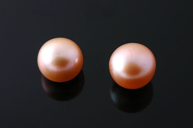 [W] E434-Half-drilled-Freshwater Pearl-(40pcs)-9mm Half Drilled Freshwater Pearl-Natural Pearls-Pearl Cabochons-Button Pearl-Pink-Wholesale Pearl, [PRODUCT_SEARCH_KEYWORD], JEWELFINGER-INBEAD, [CURRENT_CATE_NAME]