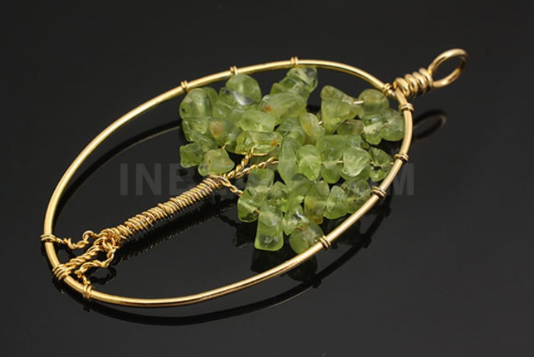 JJ123-Gold Plated-(1piece)-Gemstone Tree Pendant-Peridot-Wholesale Gemstone, [PRODUCT_SEARCH_KEYWORD], JEWELFINGER-INBEAD, [CURRENT_CATE_NAME]