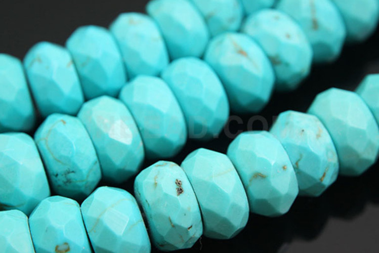 G026-Synthetic Turquoise Faceted Rondelle 8×5 mm  (20pcs), [PRODUCT_SEARCH_KEYWORD], JEWELFINGER-INBEAD, [CURRENT_CATE_NAME]