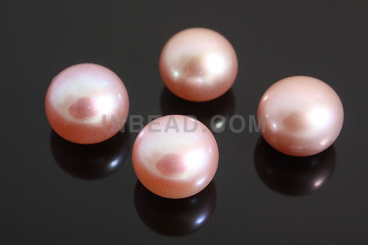 [W] JJ231-Half-drilled-Freshwater Pearl-(40pcs)-8mm Half Drilled Freshwater Pearl-Natural Pearls-Pearl Cabochons-Button Pearl-Pink-Wholesale Pearl, [PRODUCT_SEARCH_KEYWORD], JEWELFINGER-INBEAD, [CURRENT_CATE_NAME]
