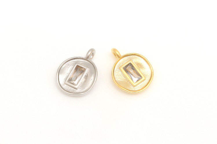 [W] H1035-Matt Gold Plated&amp;Matt Rhodium Plated-(20pcs)-Tiny Coin Rectangle Cubic Charms-1Hole CZ Dangle Charm-Color Option, [PRODUCT_SEARCH_KEYWORD], JEWELFINGER-INBEAD, [CURRENT_CATE_NAME]