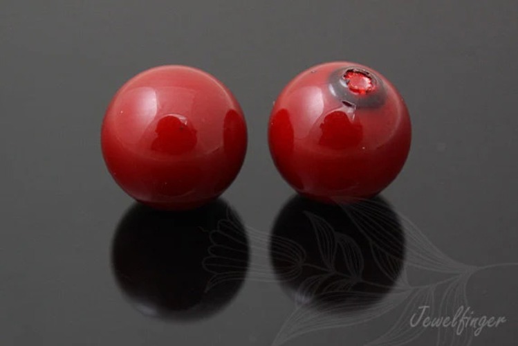 [W] H977-Half-drilled-Shell Pearl-(20pcs)-10mm Half drilled Shell Pearl-Red-Wholesale Pearl, [PRODUCT_SEARCH_KEYWORD], JEWELFINGER-INBEAD, [CURRENT_CATE_NAME]