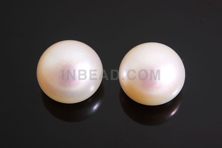 E449-Half-drilled-Freshwater Pearl-(1piece)-10mm Half Drilled Freshwater Pearl-Natural Pearls-Pearl Cabochons-Button Pearl-White -Wholesale Pearl, [PRODUCT_SEARCH_KEYWORD], JEWELFINGER-INBEAD, [CURRENT_CATE_NAME]