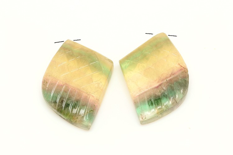 G017-Natural Multi Fluorite Carving Beads (1piece)-NO.7, [PRODUCT_SEARCH_KEYWORD], JEWELFINGER-INBEAD, [CURRENT_CATE_NAME]