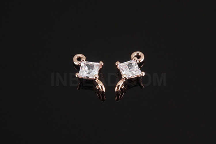 [W] C1027-Pink Gold Plated-(20pcs)-Tiny Cubic Connector-S-Wedding jewelry Connector-Wholesale Connectors, [PRODUCT_SEARCH_KEYWORD], JEWELFINGER-INBEAD, [CURRENT_CATE_NAME]