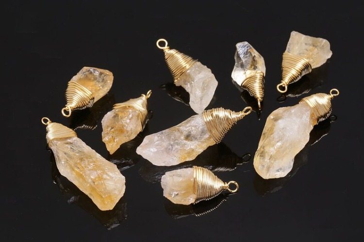 JJ002-Gold Plated-(1piece)-Natural Citrine Random Rough Nugget Pendant-Gemstone Pendant-Wholesale Gemstone, [PRODUCT_SEARCH_KEYWORD], JEWELFINGER-INBEAD, [CURRENT_CATE_NAME]