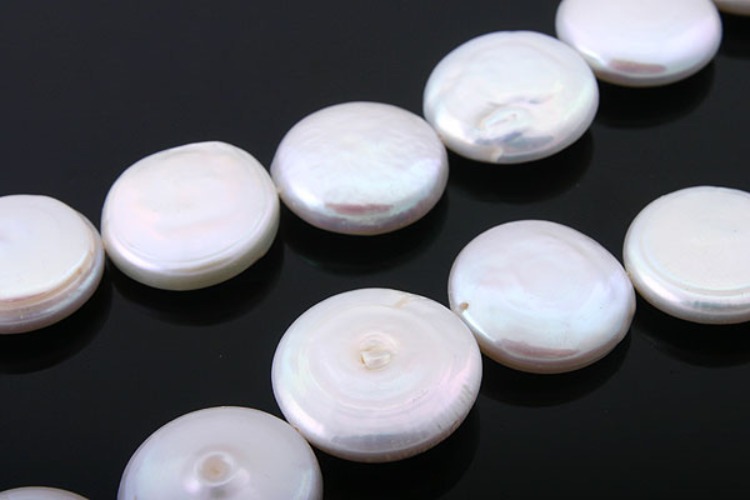 E356-Half-drilled-Freshwater Pearl-(1piece)-15mm Freshwater Pearl-Natural Pearls-Coin Pearl-White-Wholesale Pearl, [PRODUCT_SEARCH_KEYWORD], JEWELFINGER-INBEAD, [CURRENT_CATE_NAME]