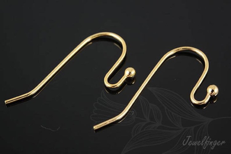 [W] B383-Gold Plated (100pairs)-2mm Ball Earwires-French Hook Ear Wire-French wire hook-Nickel free, [PRODUCT_SEARCH_KEYWORD], JEWELFINGER-INBEAD, [CURRENT_CATE_NAME]