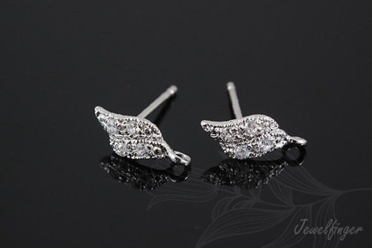 B367-Ternary Alloy Plated (1pairs)-CZ Stud Earrings-Dainty CZ Post Earrings-Bridal Earrings, [PRODUCT_SEARCH_KEYWORD], JEWELFINGER-INBEAD, [CURRENT_CATE_NAME]