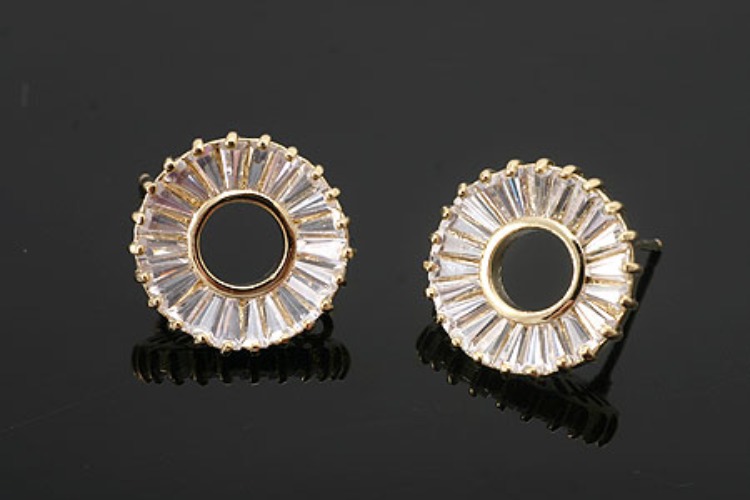 H149-Gold Plated (1pairs)-CZ Earrings-Silver Post, [PRODUCT_SEARCH_KEYWORD], JEWELFINGER-INBEAD, [CURRENT_CATE_NAME]