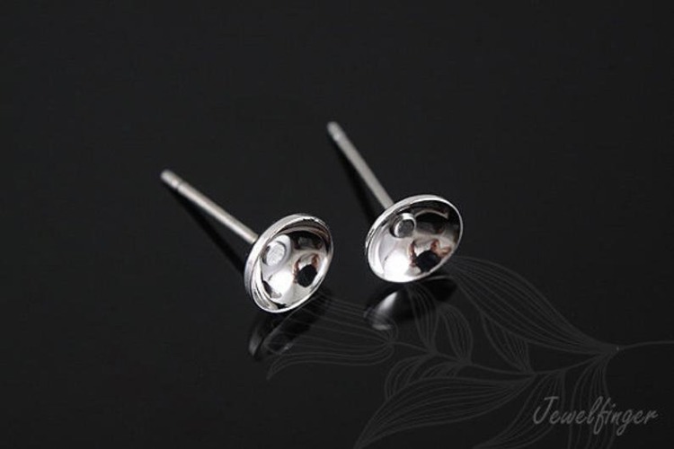 [W] B149-Ternary Alloy Plated (40pairs)-Over Brass 6mm Cupped with Ni Free Post-Cupped Ear Post-Cup Stud Earring Post, [PRODUCT_SEARCH_KEYWORD], JEWELFINGER-INBEAD, [CURRENT_CATE_NAME]