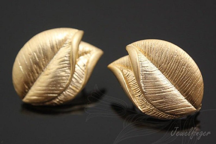 [W] H518-Matt Gold Plated (10pairs)-Leaf Stud Earrings-Leaf Earrings Post, [PRODUCT_SEARCH_KEYWORD], JEWELFINGER-INBEAD, [CURRENT_CATE_NAME]