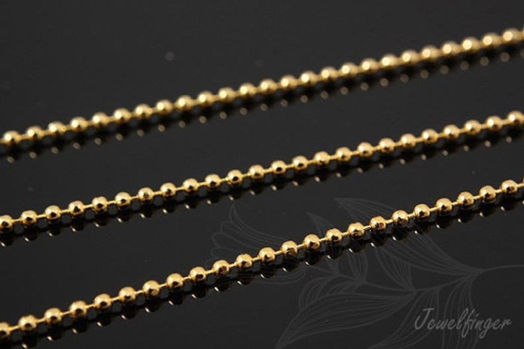 [W] A008-1.2mm Ball Chain-Gold Plated (20M), [PRODUCT_SEARCH_KEYWORD], JEWELFINGER-INBEAD, [CURRENT_CATE_NAME]