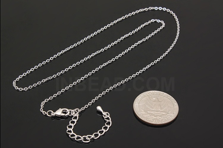 [W] B273-235SF Chain 51cm-Matt Rhodium Plated Ready Made Necklace (20pcs), [PRODUCT_SEARCH_KEYWORD], JEWELFINGER-INBEAD, [CURRENT_CATE_NAME]