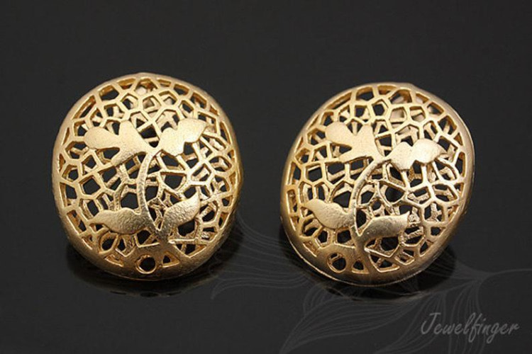 H695-Matt Gold Plated (1pairs)-Flower Stud Earrings-Flower Post Earrings, [PRODUCT_SEARCH_KEYWORD], JEWELFINGER-INBEAD, [CURRENT_CATE_NAME]