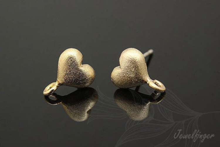H062-Gold Plated (1pairs)-Heart Stud Earrings-Tiny Heart Post Earrings, [PRODUCT_SEARCH_KEYWORD], JEWELFINGER-INBEAD, [CURRENT_CATE_NAME]