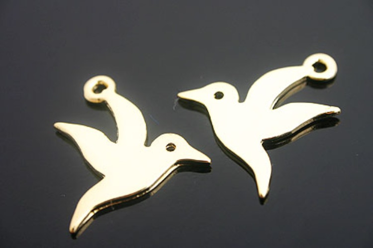 H457-Gold plated Pigeon Charm ( 2pcs), [PRODUCT_SEARCH_KEYWORD], JEWELFINGER-INBEAD, [CURRENT_CATE_NAME]