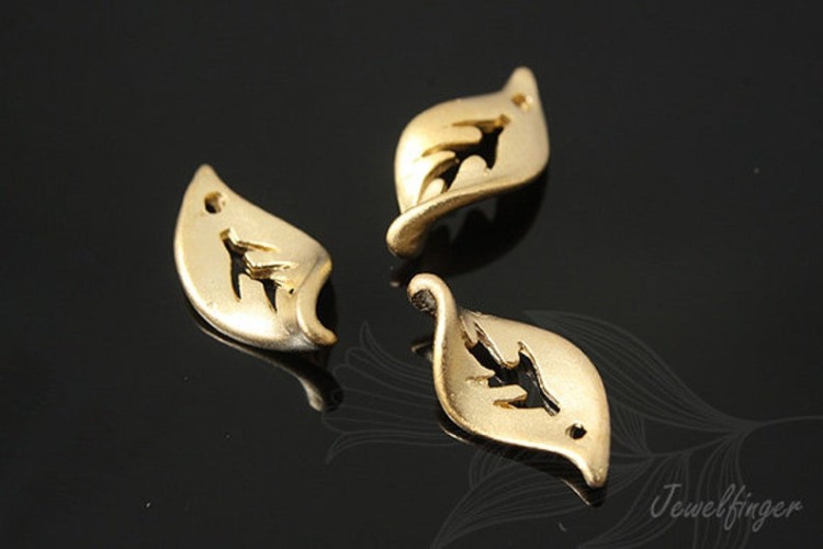 H286-Small leaf charm-Matt Gold plated (4pcs), [PRODUCT_SEARCH_KEYWORD], JEWELFINGER-INBEAD, [CURRENT_CATE_NAME]