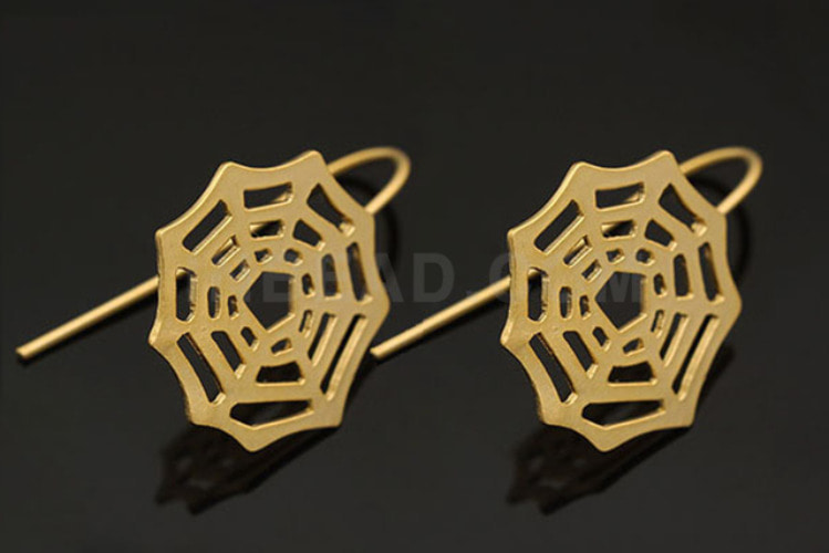 K456-Matt Gold Plated (1pairs)-Web Ear Hook-Web Earrings, [PRODUCT_SEARCH_KEYWORD], JEWELFINGER-INBEAD, [CURRENT_CATE_NAME]