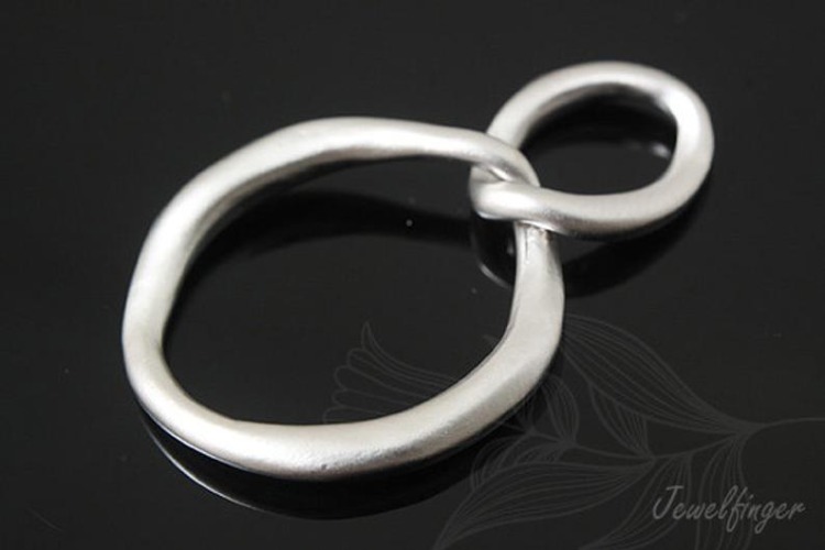 B627-Matt Rhodium plated Twist connected Ring Pendant(2 pcs), [PRODUCT_SEARCH_KEYWORD], JEWELFINGER-INBEAD, [CURRENT_CATE_NAME]