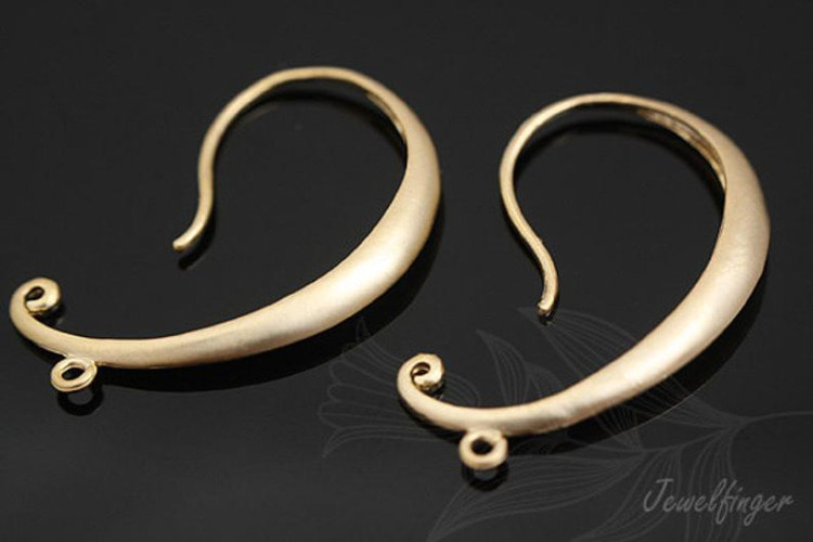 H933-Matt Gold Plated (1pairs)-French Hook Ear Wire-Earring Hooks, [PRODUCT_SEARCH_KEYWORD], JEWELFINGER-INBEAD, [CURRENT_CATE_NAME]