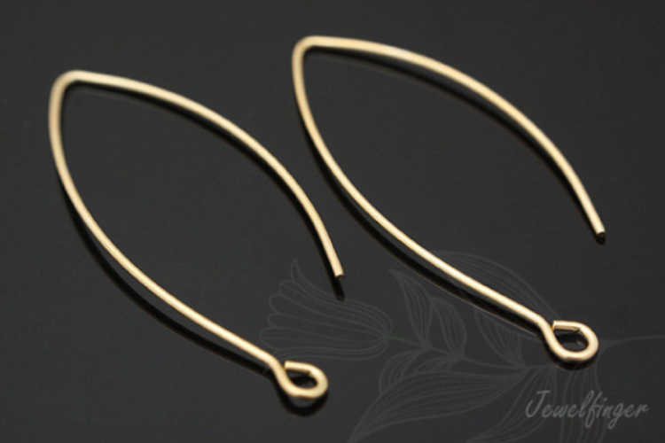 B676-Matt Gold Plated (5pairs)-Oval Ear wires-Earring Hooks, [PRODUCT_SEARCH_KEYWORD], JEWELFINGER-INBEAD, [CURRENT_CATE_NAME]