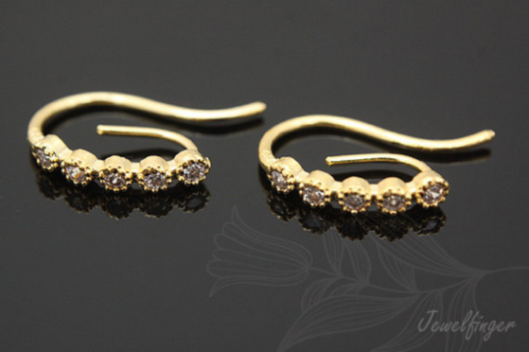 C784-Gold Plated (1pairs)-CZ Hooks, [PRODUCT_SEARCH_KEYWORD], JEWELFINGER-INBEAD, [CURRENT_CATE_NAME]