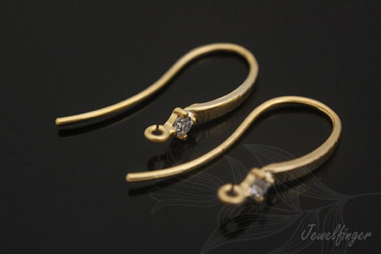 C710-Matt Gold Plated (2pairs)-CZ hook earring, [PRODUCT_SEARCH_KEYWORD], JEWELFINGER-INBEAD, [CURRENT_CATE_NAME]