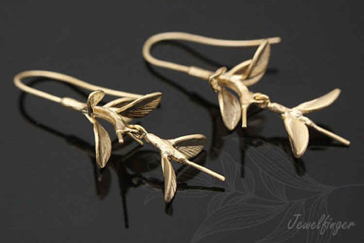 E721-Matt Gold Plated (1pairs)-Petal Earring Hooks, [PRODUCT_SEARCH_KEYWORD], JEWELFINGER-INBEAD, [CURRENT_CATE_NAME]