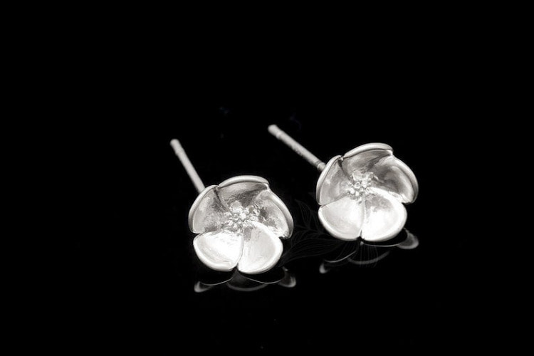 [W] M1903-Matt Rhodium Plated (10pairs)-Tiny Flower Stud Earrings-Flower Post Earrings-Silver Post, [PRODUCT_SEARCH_KEYWORD], JEWELFINGER-INBEAD, [CURRENT_CATE_NAME]