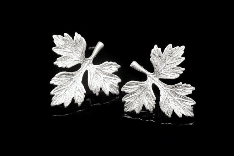 [W] M1905-Matt Rhodium Plated (10pairs)-Leaf Stud Earrings-Fallen Leaves Post Earrings-Silver Post, [PRODUCT_SEARCH_KEYWORD], JEWELFINGER-INBEAD, [CURRENT_CATE_NAME]