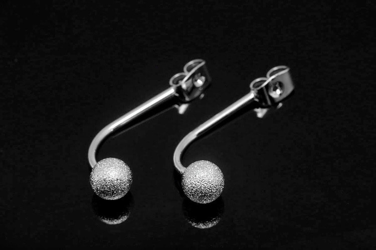 [W] H1429-Rhodium Plated (20pcs)-6mm Stardust Ball Earring Backs-Unique Earring Back Penadant, [PRODUCT_SEARCH_KEYWORD], JEWELFINGER-INBEAD, [CURRENT_CATE_NAME]