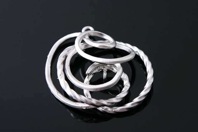 H428-2pcs - Matt Rhodium plated Twist Wire pendant, [PRODUCT_SEARCH_KEYWORD], JEWELFINGER-INBEAD, [CURRENT_CATE_NAME]