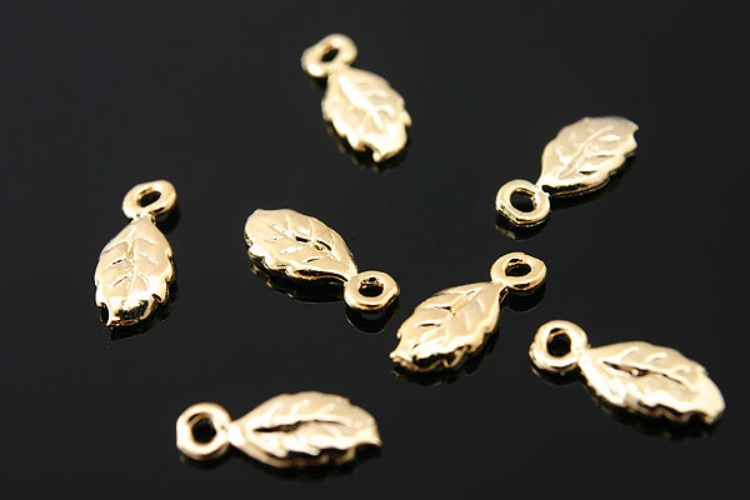 [W] H254-100 pcs-Gold plated Mini leaf, [PRODUCT_SEARCH_KEYWORD], JEWELFINGER-INBEAD, [CURRENT_CATE_NAME]