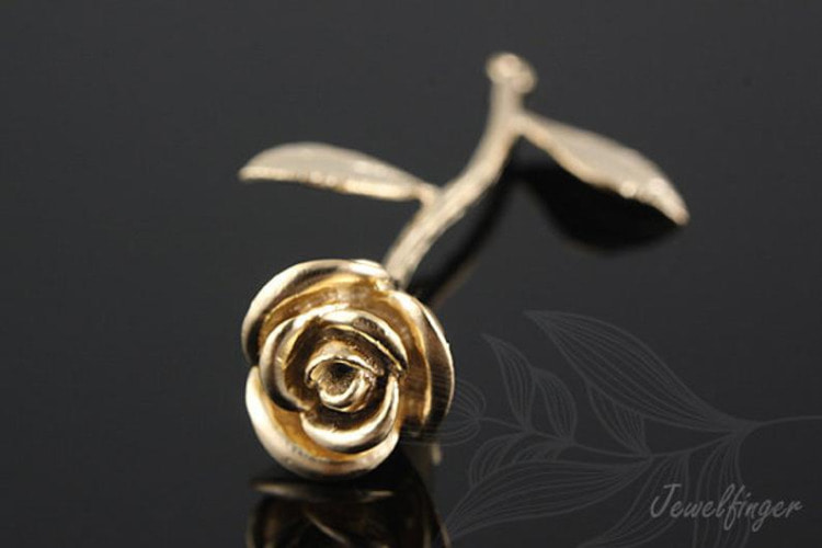 B164-Matt Gold Plated-(1pcs)-Rose Pendant-Jewelry Making-Wholesale Jewelry Finding-Jewelry Supplies-Wholesale Pendant, [PRODUCT_SEARCH_KEYWORD], JEWELFINGER-INBEAD, [CURRENT_CATE_NAME]