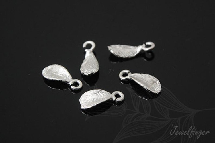 [W] H783-Matt Rhodium Plated-(100 pcs)-Small Leaf Charm Dangle-S, [PRODUCT_SEARCH_KEYWORD], JEWELFINGER-INBEAD, [CURRENT_CATE_NAME]