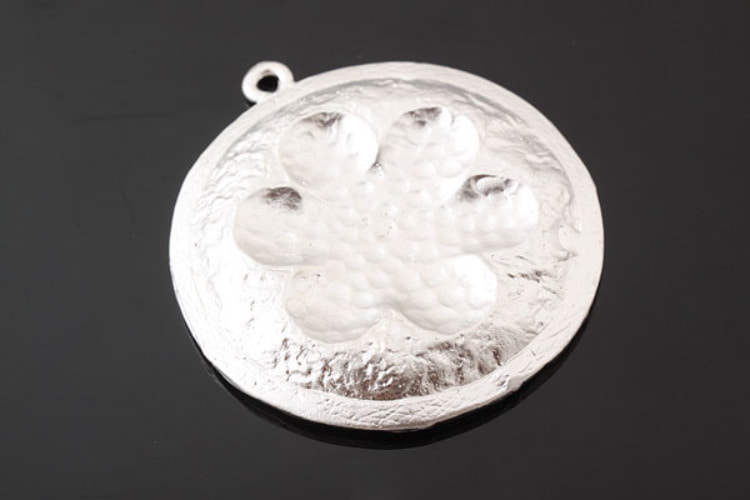 H579-Matt Rhodium Plated-(2pcs)-Disk Pendant-Jewelry Making-Wholesale Jewelry Finding-Jewelry Supplies-Wholesale Pendant, [PRODUCT_SEARCH_KEYWORD], JEWELFINGER-INBEAD, [CURRENT_CATE_NAME]