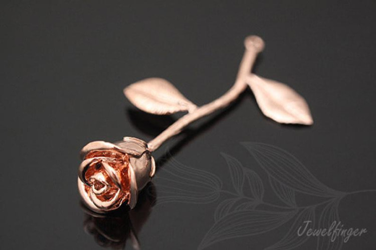 B691-Pink Gold Plated-(1pcs)-Rose Pendant-Jewelry Making-Wholesale Jewelry Finding-Jewelry Supplies-Wholesale Pendant, [PRODUCT_SEARCH_KEYWORD], JEWELFINGER-INBEAD, [CURRENT_CATE_NAME]