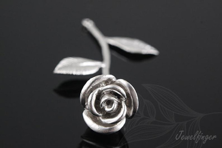 [W] B168-Matt Rhodium Plated-(20 pcs)-Rose Pendant-Jewelry Making-Wholesale Jewelry Finding-Jewelry Supplies-Wholesale Pendant, [PRODUCT_SEARCH_KEYWORD], JEWELFINGER-INBEAD, [CURRENT_CATE_NAME]