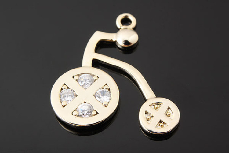 H052-Gold Plated-(1pcs)-CZ Bicycle Pendant, [PRODUCT_SEARCH_KEYWORD], JEWELFINGER-INBEAD, [CURRENT_CATE_NAME]