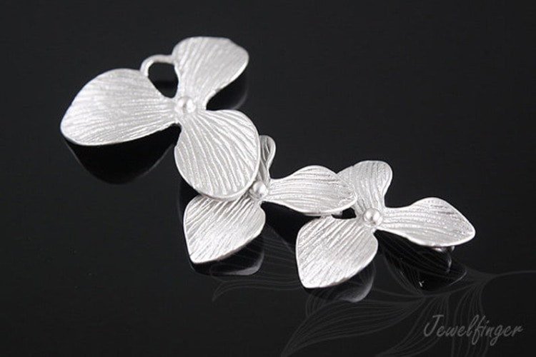 B371-Matt Rhodium Plated-(1pcs)-Triple Orchid-Triple Flower-Jewelry Making-Wholesale Jewelry Finding-Jewelry Supplies-Wholesale Pendant, [PRODUCT_SEARCH_KEYWORD], JEWELFINGER-INBEAD, [CURRENT_CATE_NAME]