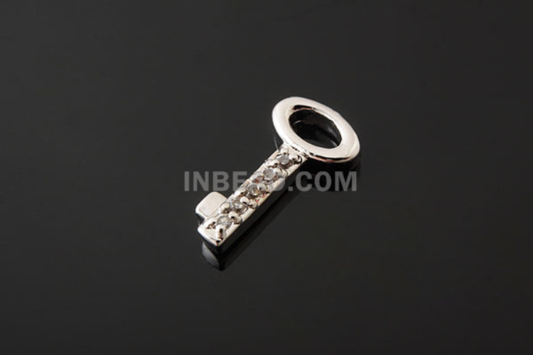 H126-Rhodium Plated-(1pcs)-CZ Key, [PRODUCT_SEARCH_KEYWORD], JEWELFINGER-INBEAD, [CURRENT_CATE_NAME]
