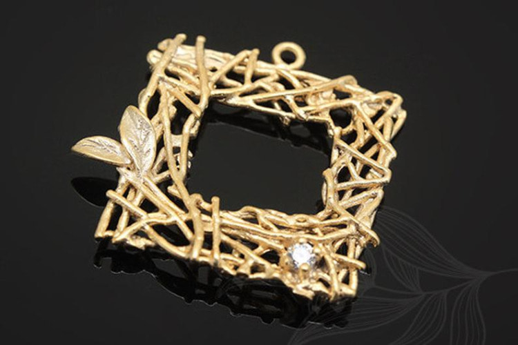 H353-Matt Gold Plated-(2pcs)-CZ Nest, [PRODUCT_SEARCH_KEYWORD], JEWELFINGER-INBEAD, [CURRENT_CATE_NAME]