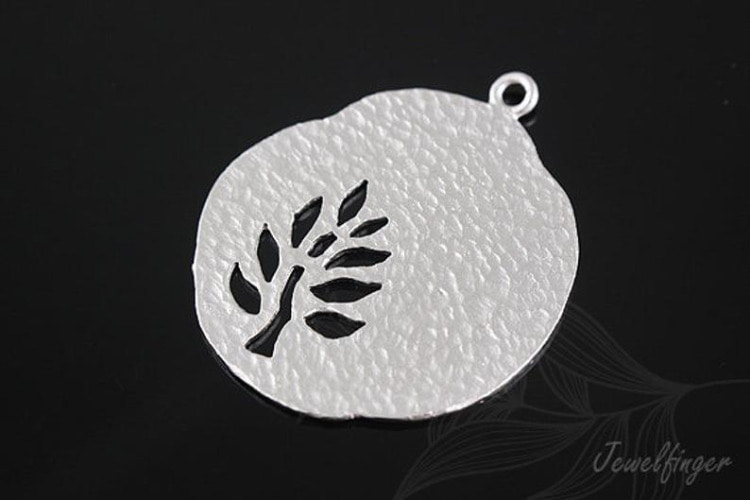 E969-Matt Rhodium Plated-(2pcs)-Tree Engaved-Emboss Texture-Jewelry Making-Wholesale Jewelry Finding-Jewelry Supplies-L, [PRODUCT_SEARCH_KEYWORD], JEWELFINGER-INBEAD, [CURRENT_CATE_NAME]