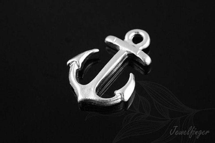E837-Matt Rhodium Plated-(2pcs)-Anchor, [PRODUCT_SEARCH_KEYWORD], JEWELFINGER-INBEAD, [CURRENT_CATE_NAME]
