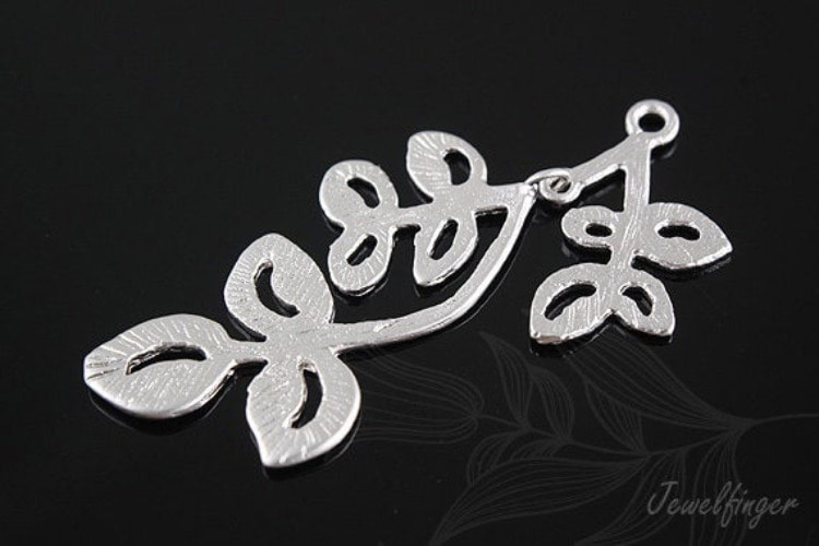 E848-Matt Rhodium Plated-(2pcs)-3 Leaf Linked Pendant-Jewelry Making-Wholesale Jewelry Finding-Jewelry Supplies-Wholesale Pendant, [PRODUCT_SEARCH_KEYWORD], JEWELFINGER-INBEAD, [CURRENT_CATE_NAME]